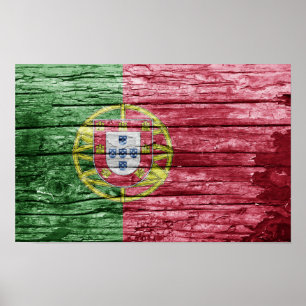Poster drapeau en bois de Portugal