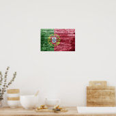 Poster drapeau en bois de Portugal (Cuisine)