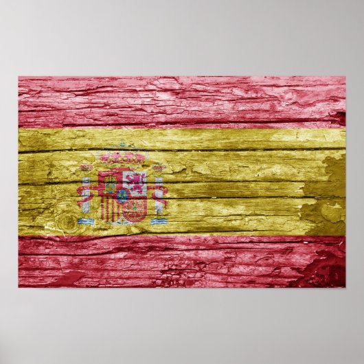 Poster Drapeau en bois espagnol (Devant)