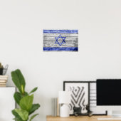 Poster drapeau en bois israélien (Bureau à domicile)