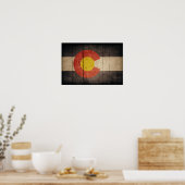 Poster Drapeau en bois robuste du Colorado (Cuisine)