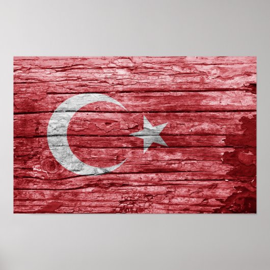 Poster Drapeau en bois turc (Devant)