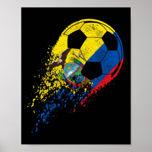 Poster Drapeau équatorien Footballeur équatorien