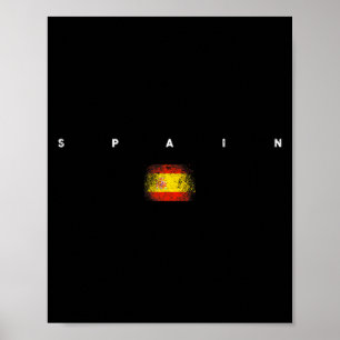 Poster Drapeau Espagne Fierté Vintage Rétro Football Espa