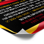 Poster Drapeau Espagnol, Cours d'Espagnol Publicité (Coin)