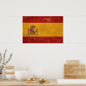 Poster Drapeau espagnol Vintage Grunge Design (Cuisine)