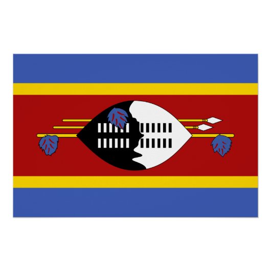 Poster Drapeau Eswatini (Devant)
