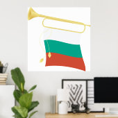Poster Drapeau Et Bugle bulgare (Bureau à domicile)