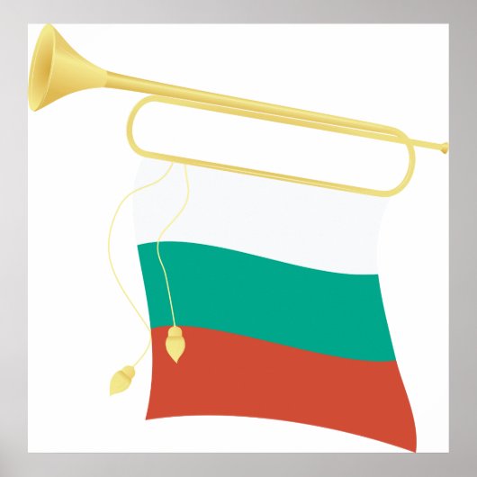 Poster Drapeau Et Bugle bulgare (Devant)