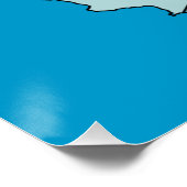 Poster Drapeau et carte de la Barbade (Coin)