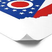 Poster Drapeau et carte de l'État de l'Ohio (Coin)