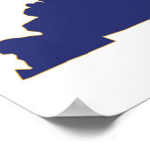 Poster Drapeau et carte de l'État du Kentucky (Coin)