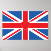 Poster Drapeau et coeur Union Jack (Devant)