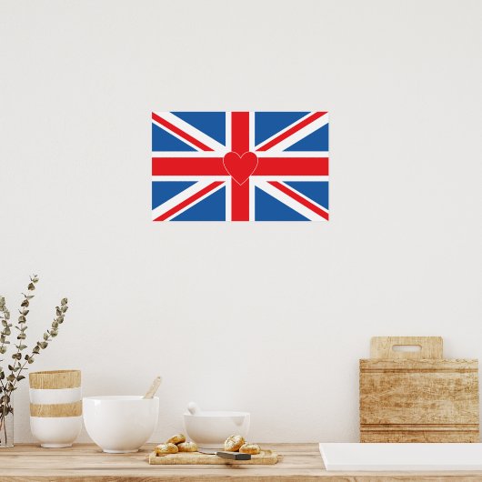 Poster Drapeau et coeur Union Jack (Cuisine)