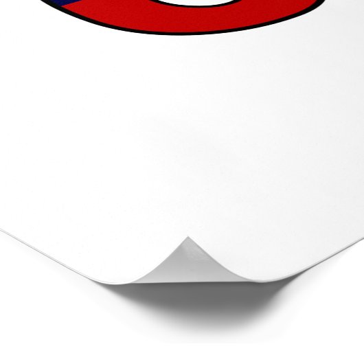 Poster Drapeau et nom du Chili en couleur (Coin)