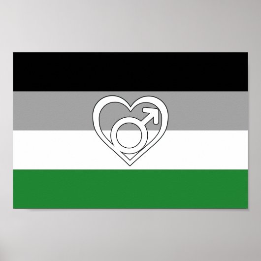 Poster Drapeau et symbole de fierté androphile (Devant)