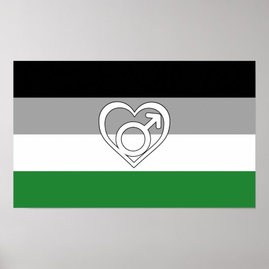Poster Drapeau et symbole de fierté androphile (Devant)