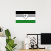 Poster Drapeau et symbole de fierté androphile (Bureau à domicile)