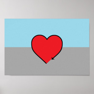 Poster Drapeau et symbole de la fierté autosexuelle