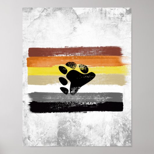 Poster Drapeau et symbole de la fierté de l'ours peint (Devant)
