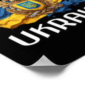 Poster Drapeau et symbole de soutien à l'Ukraine Peuple u (Coin)