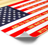 POSTER DRAPEAU ÉTATS-UNIS AVEC MOTS DE PLAISANCE (Coin)