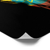 Poster Drapeau éthiopien Taureau sur noir (Coin)