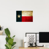 Poster Drapeau étoile Lone du Texas Grunge Rustic Patriot (Bureau à domicile)