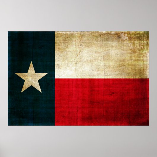 Poster Drapeau étoile Lone du Texas Grunge Rustic Patriot (Devant)