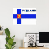Poster Drapeau finlandais (Bureau à domicile)