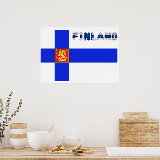 Poster Drapeau finlandais (Cuisine)