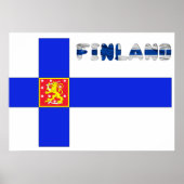 Poster Drapeau finlandais (Devant)