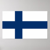 Poster Drapeau Finlande (Devant)