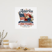 Poster Drapeau floral 250 ans d'Amérique (Cuisine)