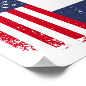 Poster Drapeau français américain (Coin)