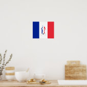 Poster Drapeau français et monogramme fille (Cuisine)