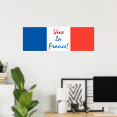 Poster Drapeau français Vive La France personnalisable (Bureau à domicile)
