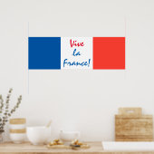 Poster Drapeau français Vive La France personnalisable (Cuisine)