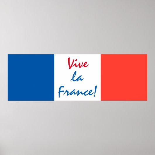 Poster Drapeau français Vive La France personnalisable (Devant)