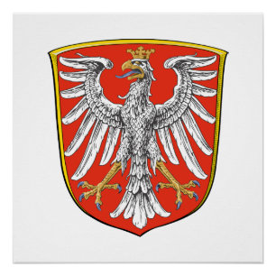 Poster Drapeau Francfort Main ville allemagne symbole emb