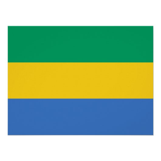 Poster Drapeau Gabon (Devant)