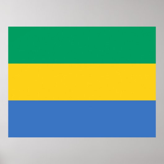 Poster Drapeau gabonais (Gabon) (Devant)