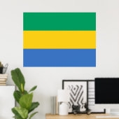 Poster Drapeau gabonais (Gabon) (Bureau à domicile)