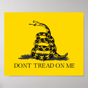Poster Drapeau Gadsden jaune classique Ne marchez pas sur