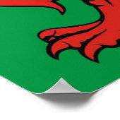 Poster Drapeau gallois, "Cymru am byth", Le dragon rouge (Coin)