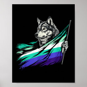 Poster Drapeau gay masculin loup LGBTQ Fierté Mlm LGBT Ml