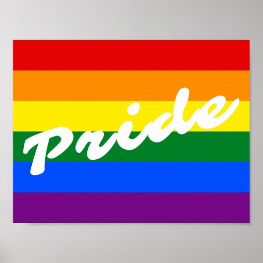 Poster Drapeau Gay pride arc-en-ciel 6 bandes LGBT (Devant)