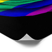 Poster Drapeau Gay pride arc-en-ciel sur noir (Coin)