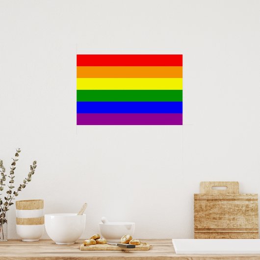 Poster Drapeau gay pride / Drapeau arc-en-ciel (Cuisine)
