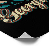 Poster Drapeau Géorgie USA (Coin)